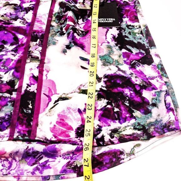 NWT Simply Vera Wang Silky Violet Florals Blouse Sz XS - Picture 9 of 10